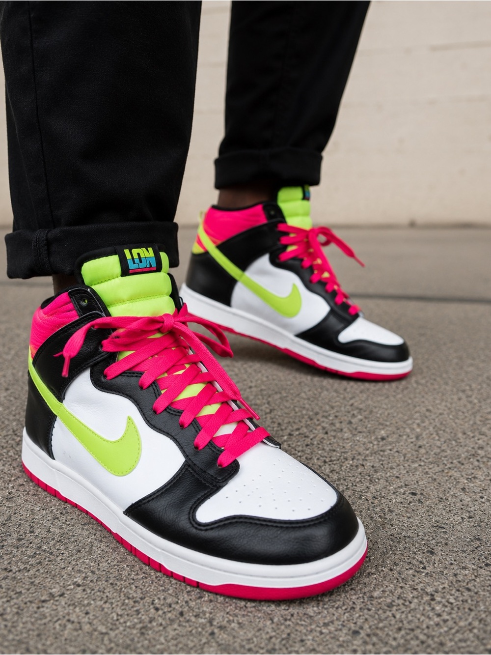 Nike Dunk High London 2012 Fireberry Volt Size 12 NWOB Rare Colorway
